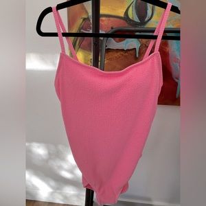Pink Ruched One Piece Swimsuit
